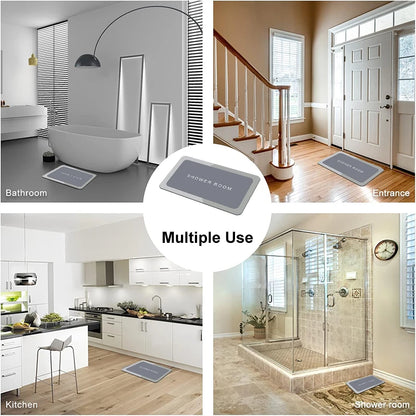 Diatomite Bath Mat Anti-Slip Super Absorbent Quick-Dry Floor Rug Shower Toilet Doormat