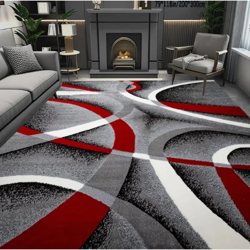 Geometric light luxury European area rug