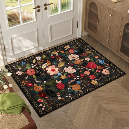 American Floral Crystal Velvet Floor Mat