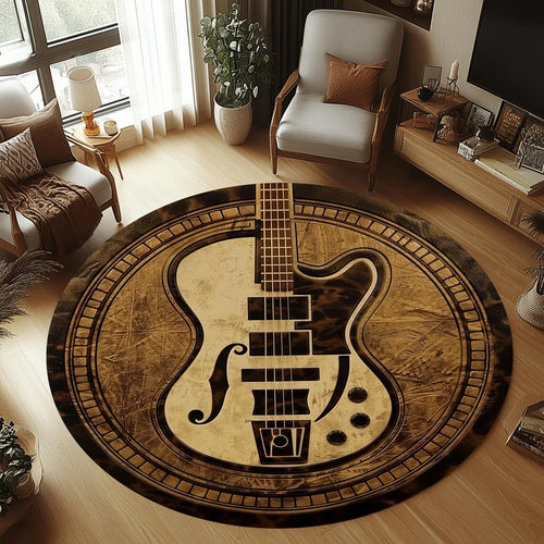 VIKAMA Round Guitar Non-Slip Area Rug
