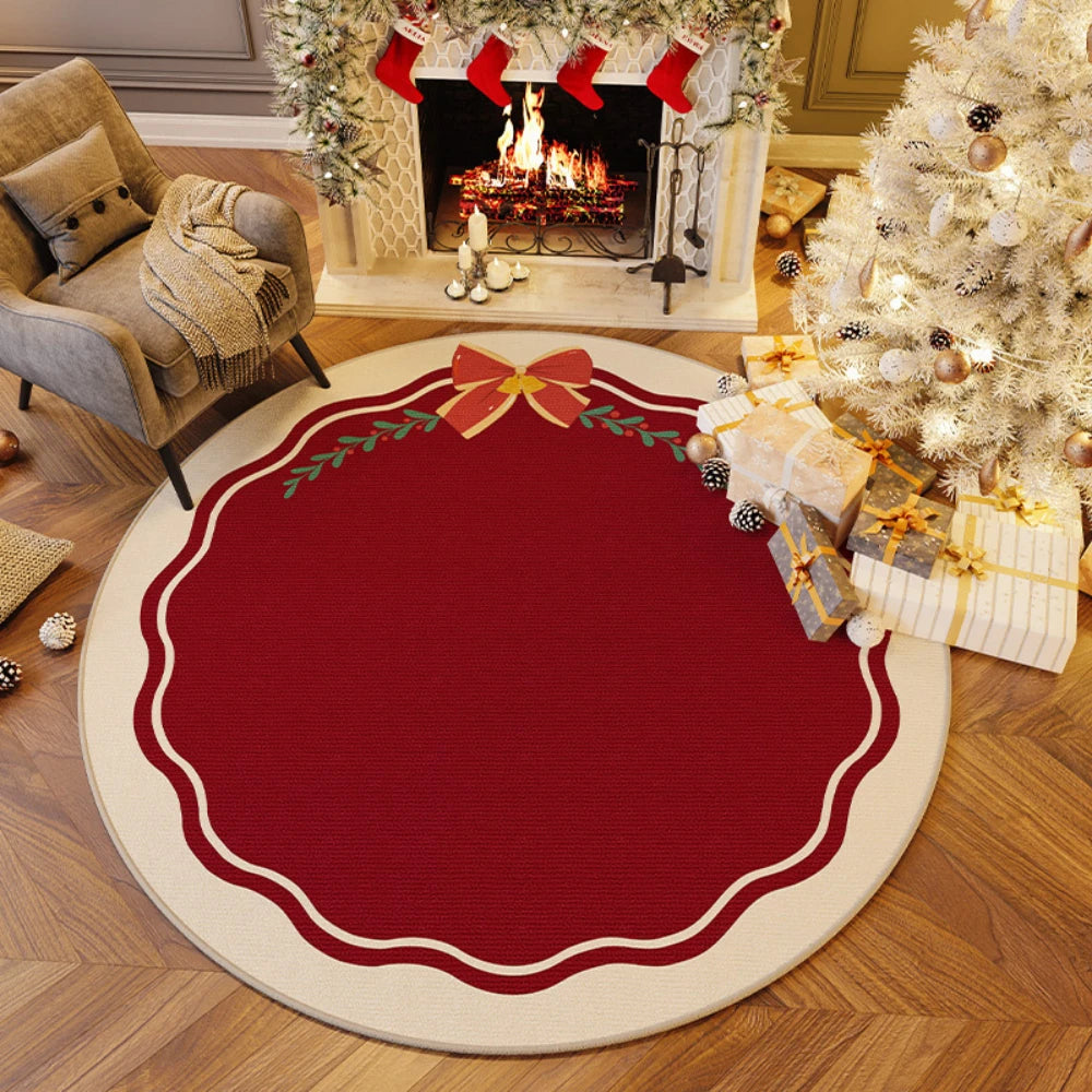 VIKAMA Christmas Tree Round Anti-Slip Rug