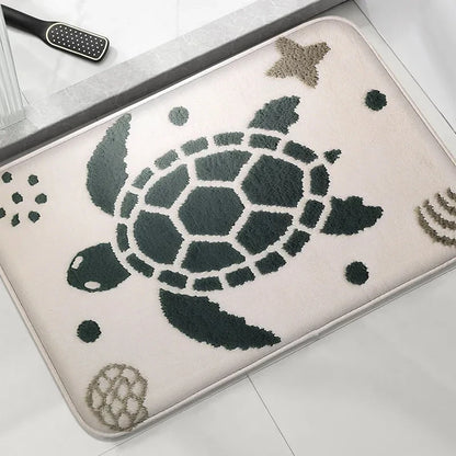 Coconut Tree Bathroom Anti-Slip Floor Mat Shower Room Absorbent Small Carpet Washbasin Rug Home Decor