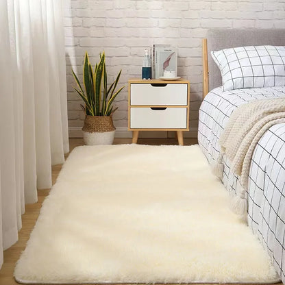 VIKAMA Silk Wool Carpet Bedroom Living Room Carpet Ins Style Scandinavian Home Floor Mats Home Decoration