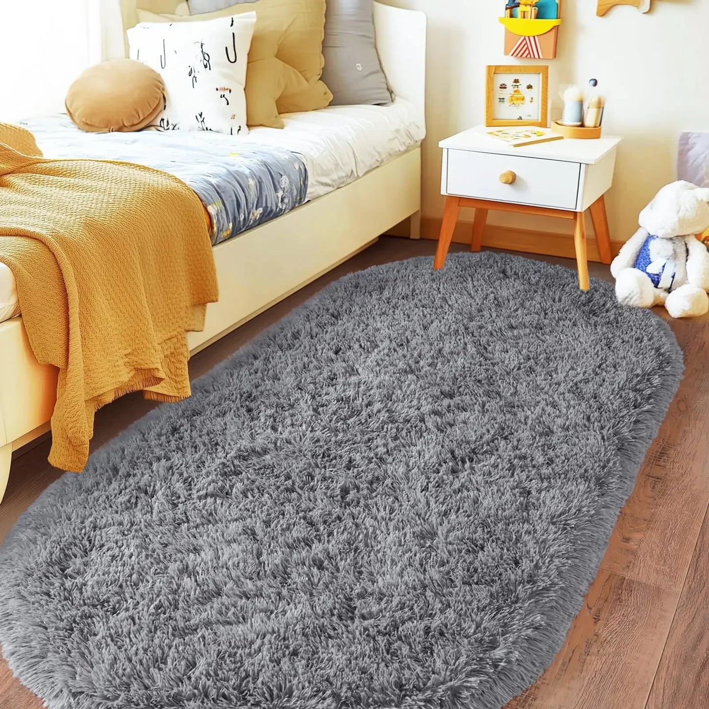 VIKAMA Soft Fleece Plush Bedroom Area Rug