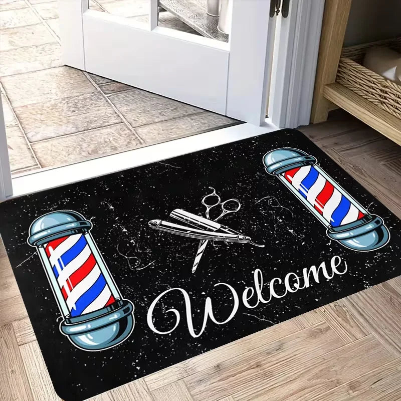 Vintage Barber Shop Welcome Mat