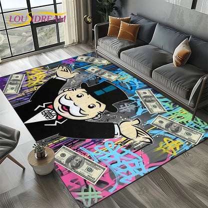 3D Monopoly Dollar Game Area Rug