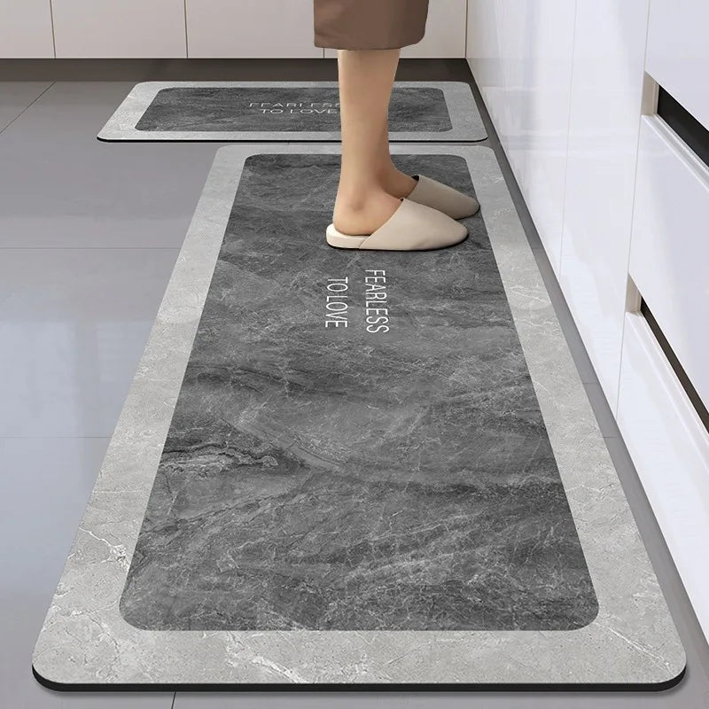 Long diatom mud oil-proof washable kitchen mat