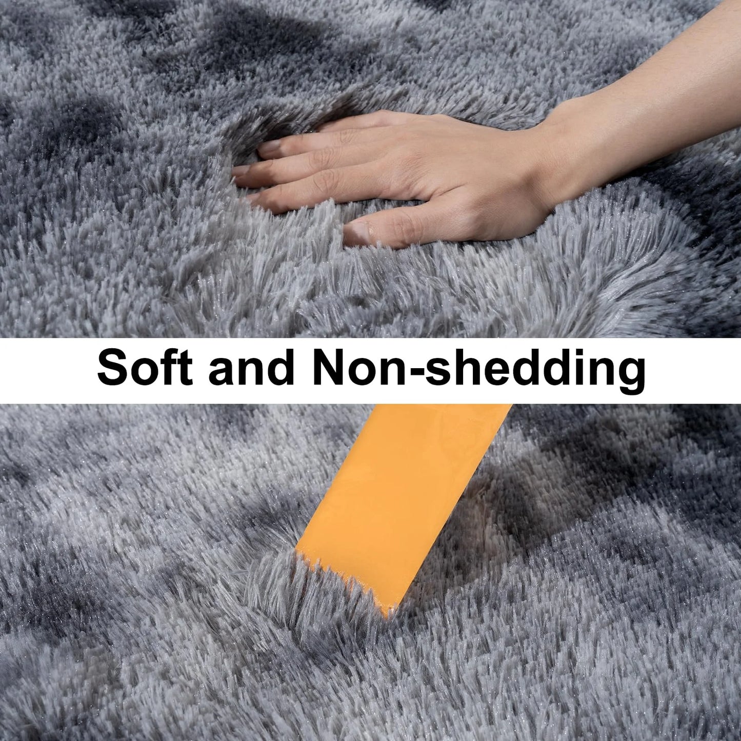 VIKAMA Ultra-Soft Running Rug Non-Slip Fluffy Bedroom Hallway Bedside Carpet