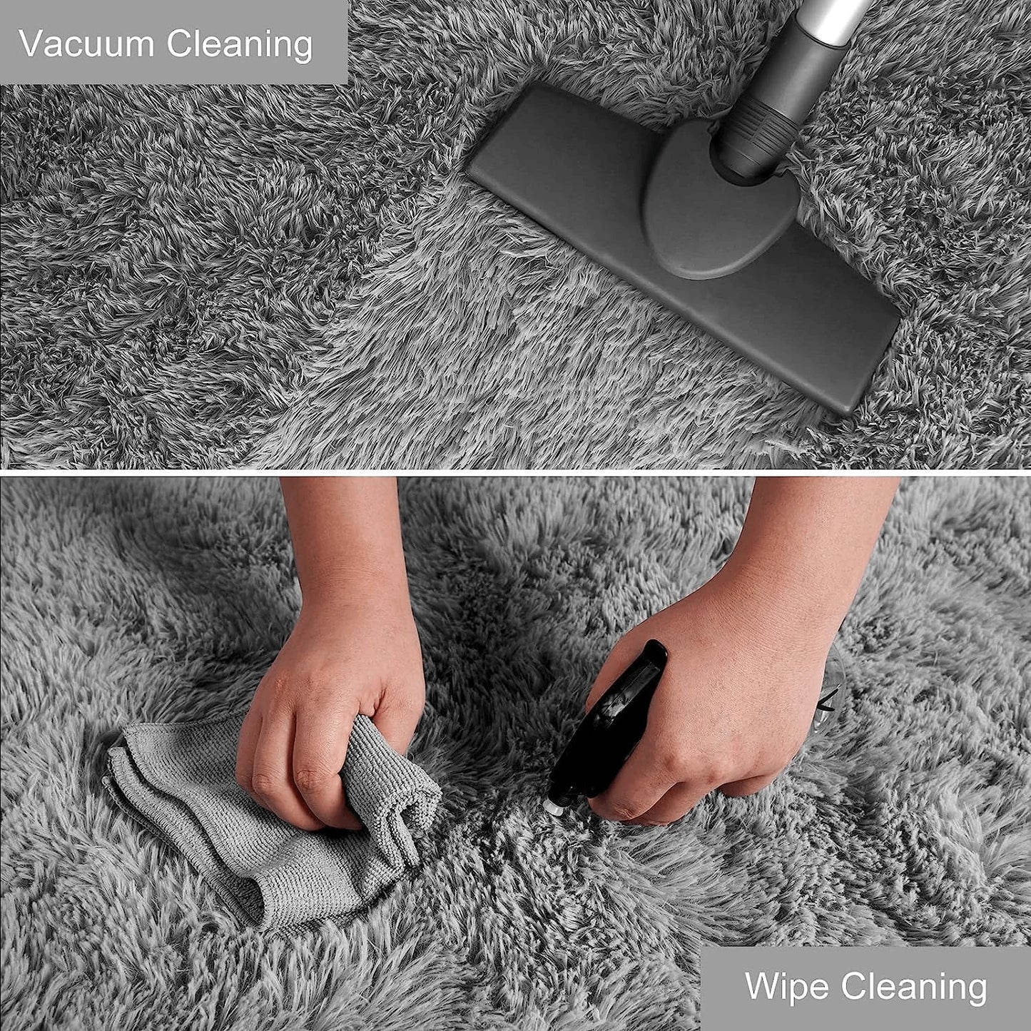 Soft Fluffy Tie-Dyed Shaggy Area Rug Non-Slip Bedroom Living Room Bedside Carpet