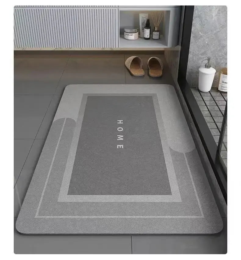 Bathroom Absorbent Diatom Mud Floor Mat Non-Slip Quick-Dry Toilet Door Mat