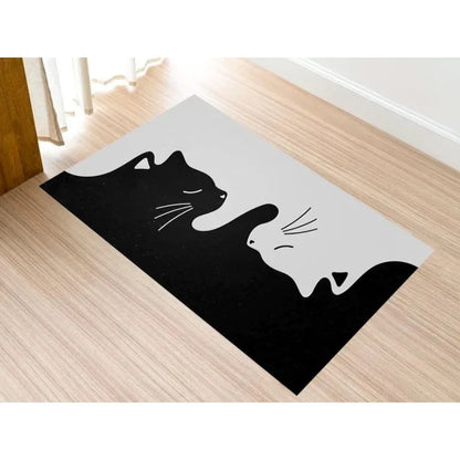 VIKAMA Vintage Black Cat Welcome Mat