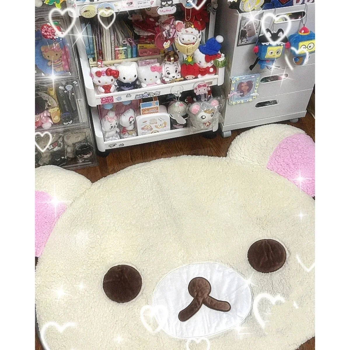 VIKAMA Cartoon Lazy Bear Carpet Soft Plush Anti Slip Floor Mat, Suitable For Bedroom, Office Decoration, Home Decoration Carpet