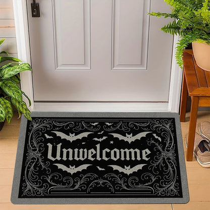 VIKAMA Gothic Bat “Unwelcome” Non-Slip Doormat