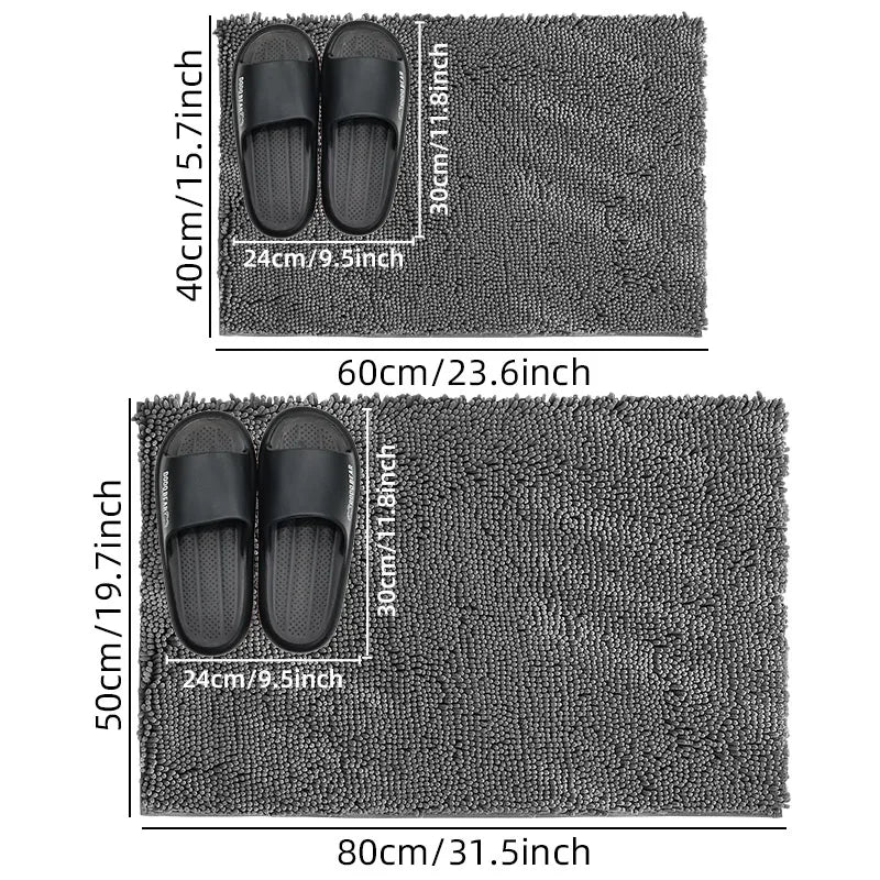 Cheap Chenille Bathroom Mat Absorbent Non-Slip Carpet Bathtub Living Room Door Rug Home Decor
