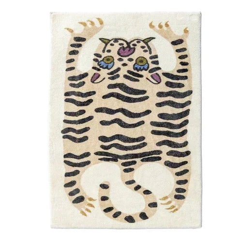 VIKAMA Cartoon Leopard Plush Soft Area Rug