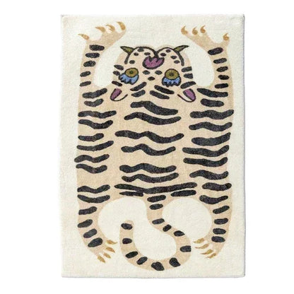 VIKAMA Cartoon Leopard Plush Soft Area Rug