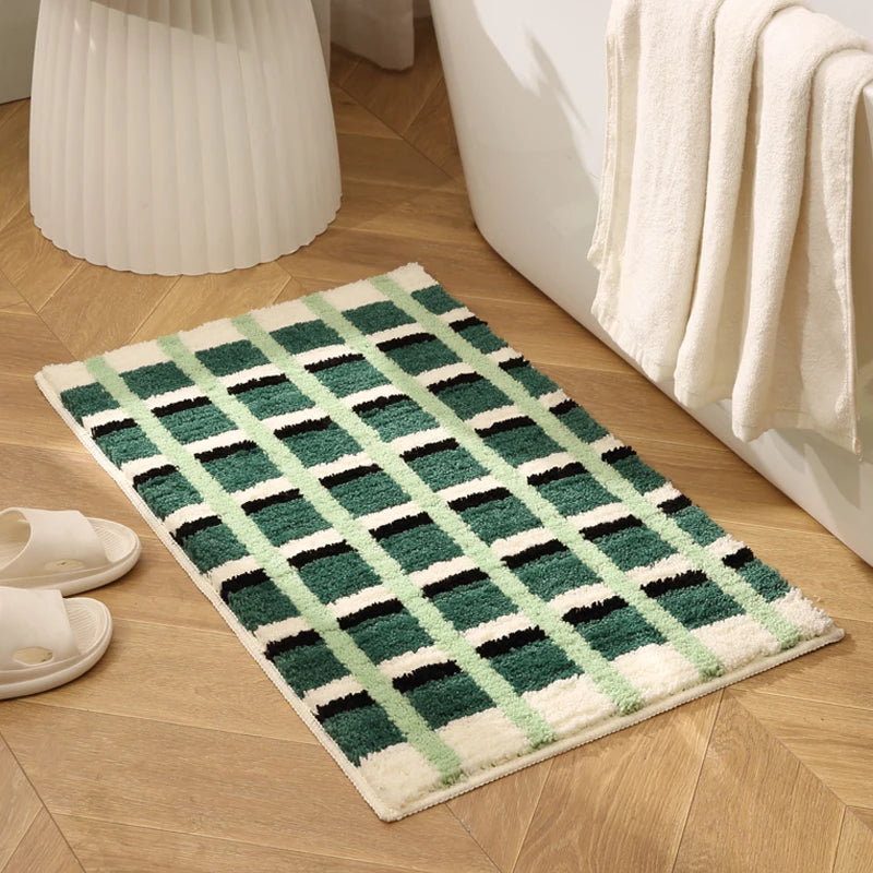 Bathroom Door Mat Absorbent Quick-Dry Foot Rug Non-Slip Toilet Bedroom Dopamine Imitation Cashmere Carpet Home Decor