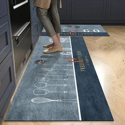 Non-Slip Kitchen Mat Long Crystal Velvet Rug Absorbent Foot Mat Bedroom Living Room Doormat Small Carpet Home Decor