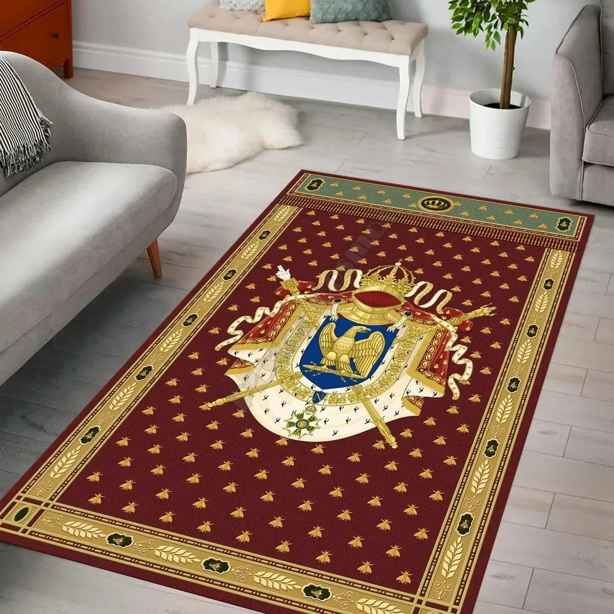 Napoleon Coat of Arms Decorative Area Rug