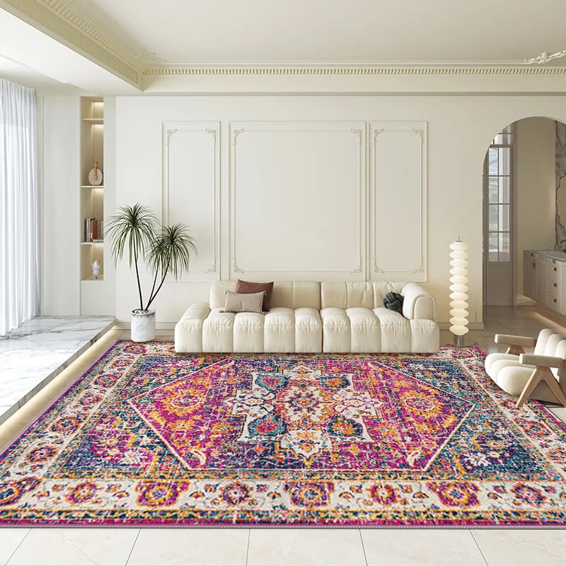 VIKAMA Bohemian Crystal Velvet Carpet Living Room Bedroom Sofa Coffee Table Floor Mat