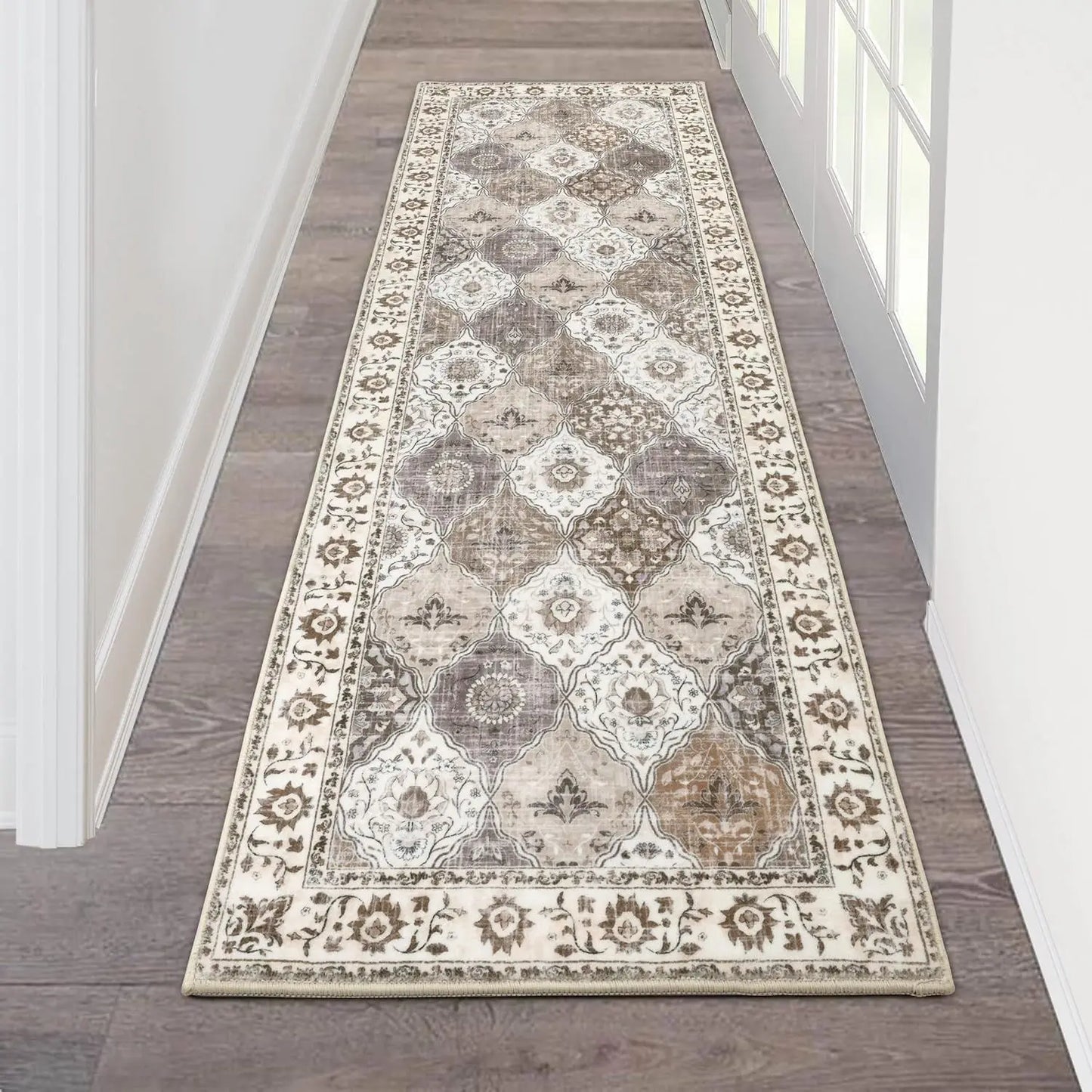 VIKAMA Bohemian American Retro Runner Carpet Non-Slip Living Room Corridor Floor Mat