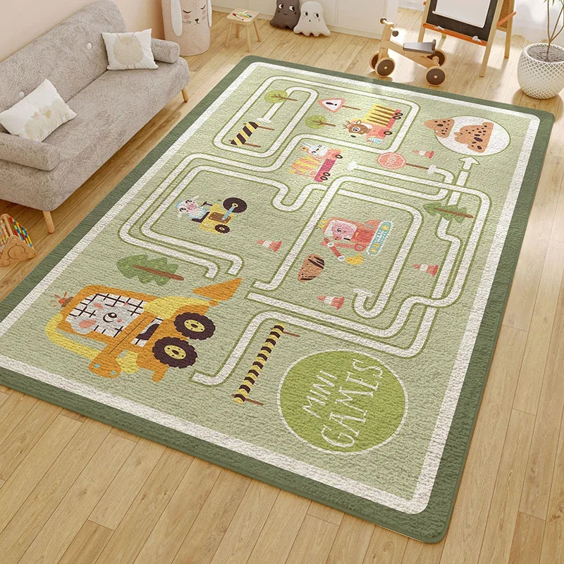 Nordic Children’s Cartoon Non-Slip Washable Area Rug