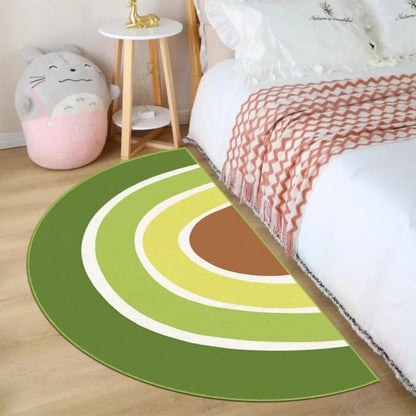 VIKAMA Rainbow Semi-Circular Carpet Non-Slip Bedroom Bedside Entry Door Mat