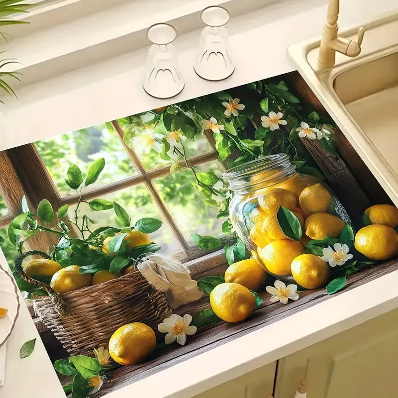 Lemon Absorbent Kitchen Drying Mat
