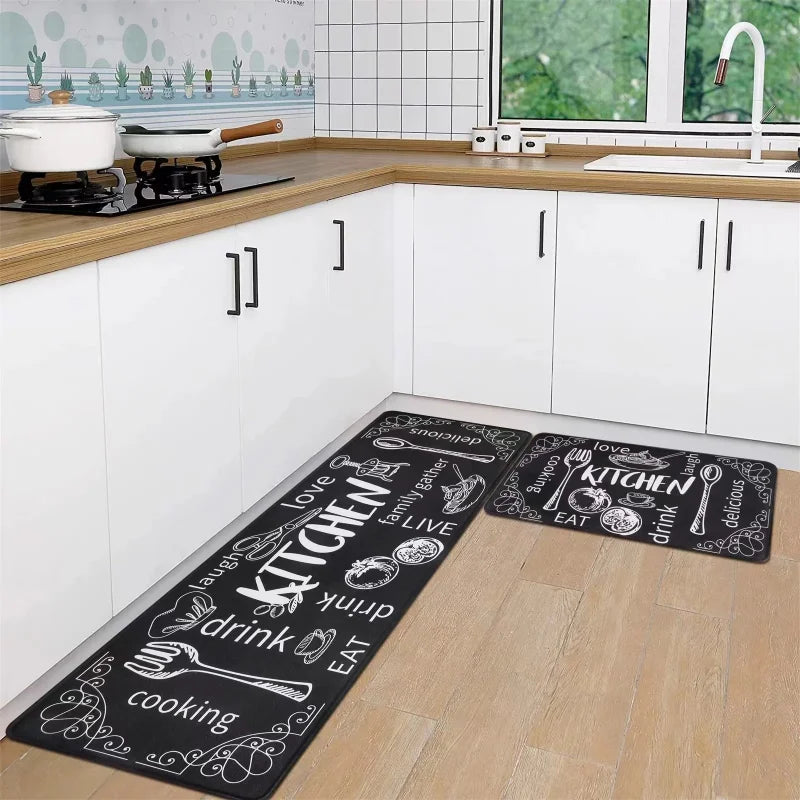 VIKAMA Crystal Pile Non-Slip Washable Kitchen Bathroom Rug Absorbent Floor Mat Home Decor