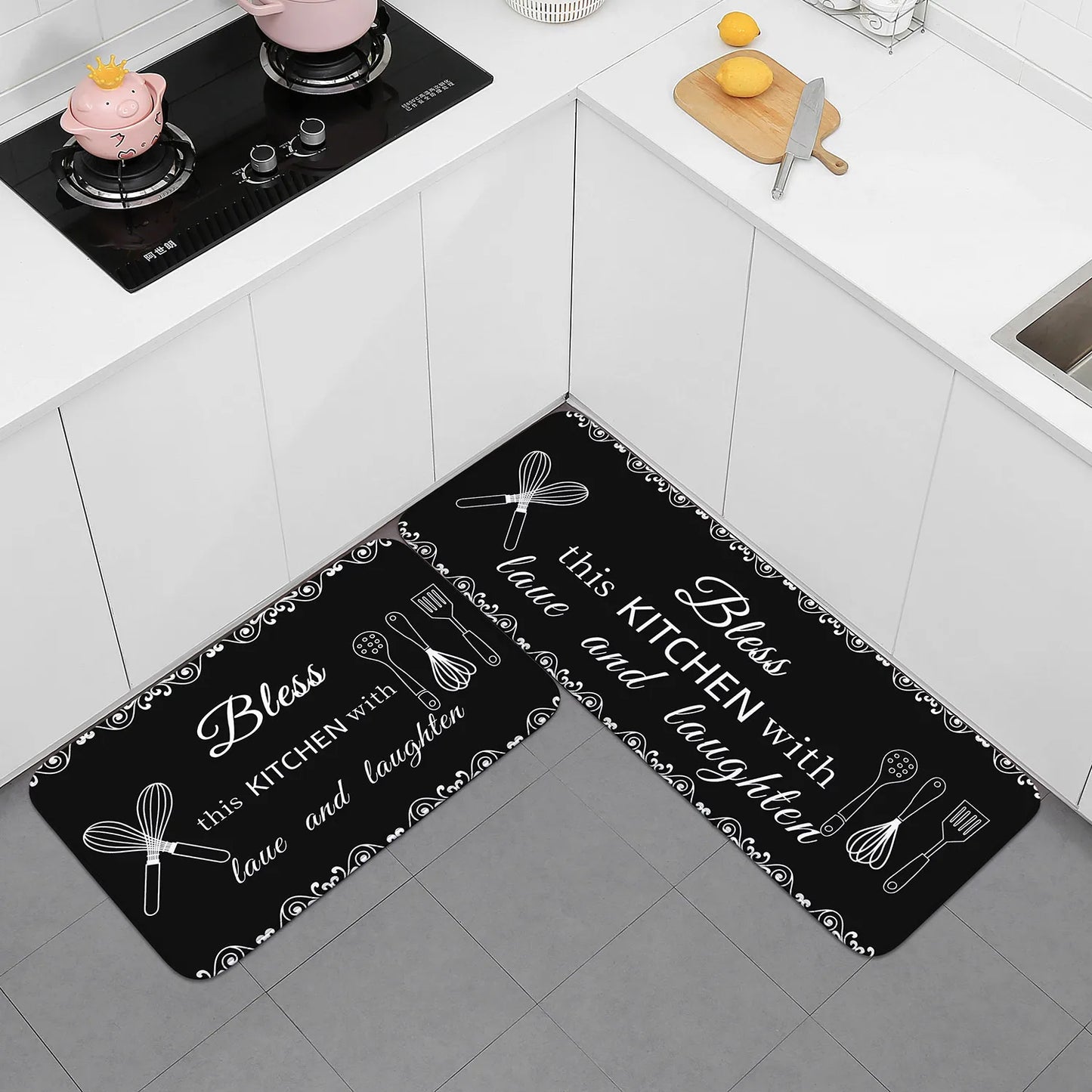 Multi-Purpose Sponge Absorbent Mat Non-Slip Kitchen Bathroom Rug Moisture-Absorbing Machine Washable Carpet