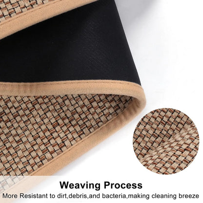 Linen weave non-slip rubber bottom kitchen runner rug oil-resistant durable entry mat
