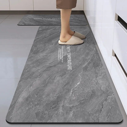 Long diatom mud oil-proof washable kitchen mat
