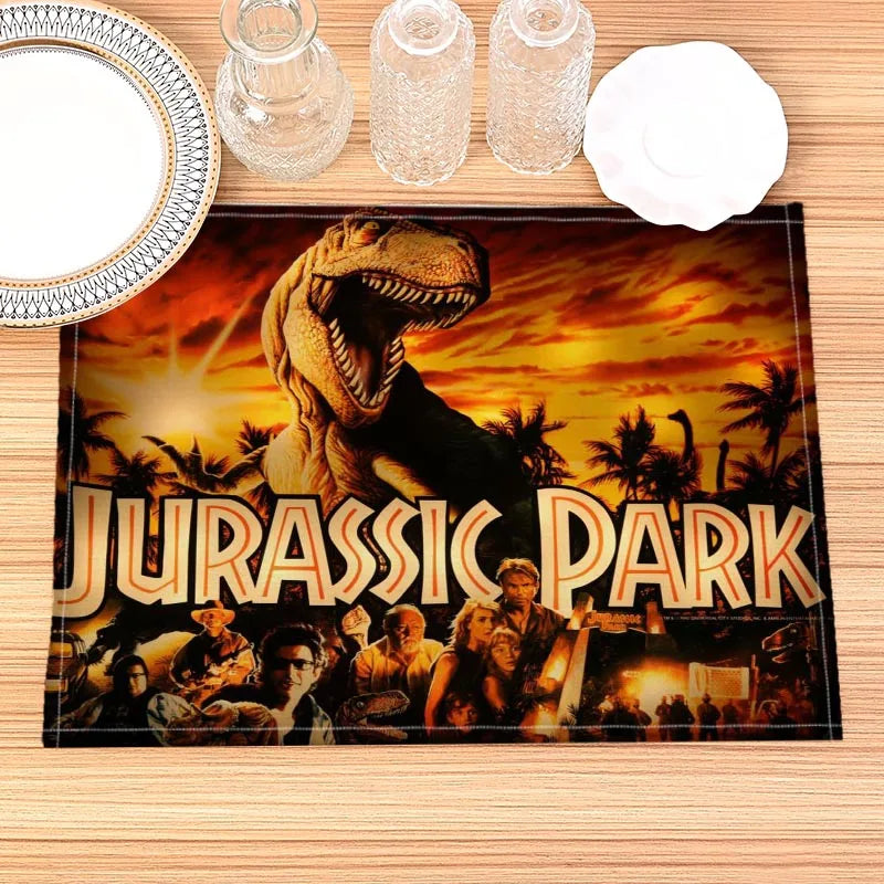 Jurassic Park Print Linen Kids Placemat Set