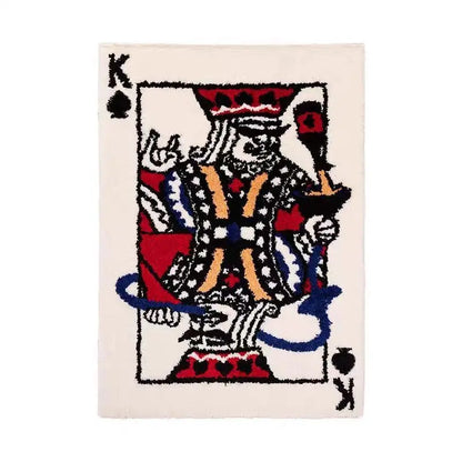 Poker Hearts Faux Cashmere Carpet Thickened Non-Slip Living Room Bedroom Bedside Floor Mat