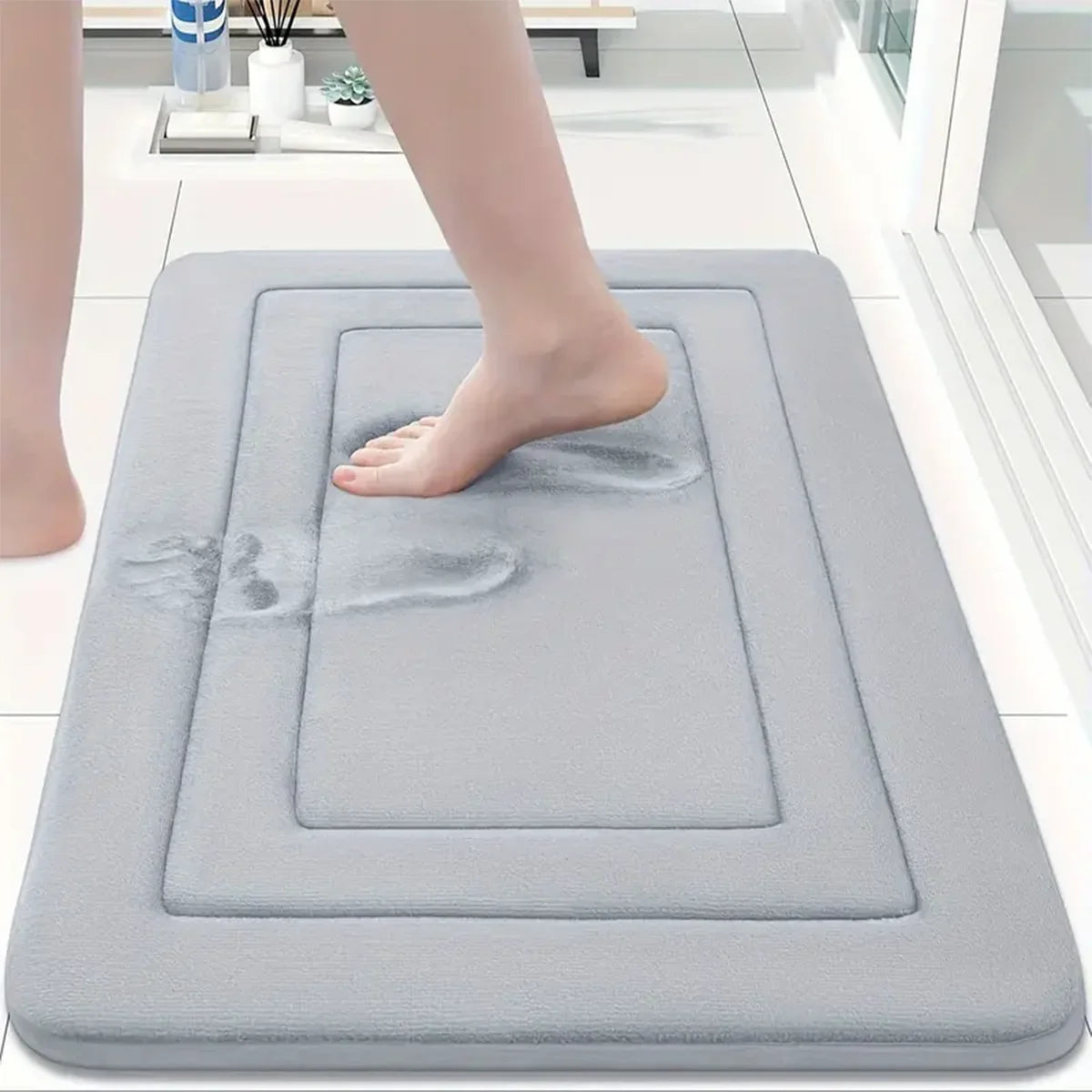 Thickened Flannel Absorbent Floor Mat Non-Slip Entrance Bathroom Door Toilet Mat Carpet
