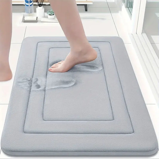 Thickened Flannel Absorbent Floor Mat Non-Slip Entrance Bathroom Door Toilet Mat Carpet