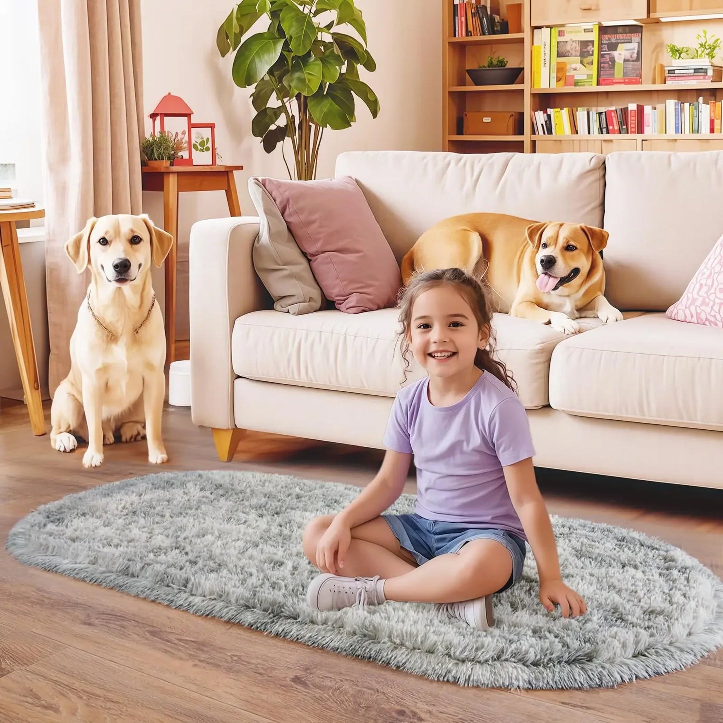 VIKAMA Soft Fleece Plush Bedroom Area Rug