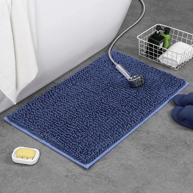 Winter Solid Chenille Plush Pet Mat Soft Absorbent Carpet Cat Dog Bed Cushion Bathroom Floor Rug