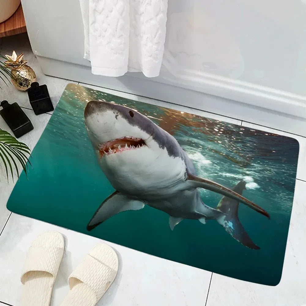 VIKAMA 3D Shark Deep Sea Non-Slip Doormat
