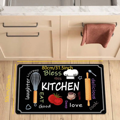 VIKAMA Printed Kitchen Non-Slip Floor Mat Set