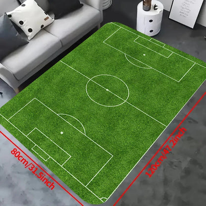 VIKAMA Football Field Soft Non-Slip Area Rug