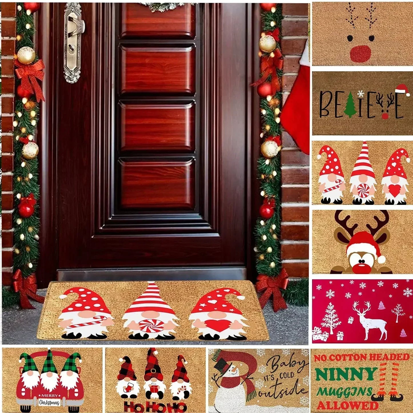 VIKAMA Merry Christmas Non-Slip Welcome Doormat