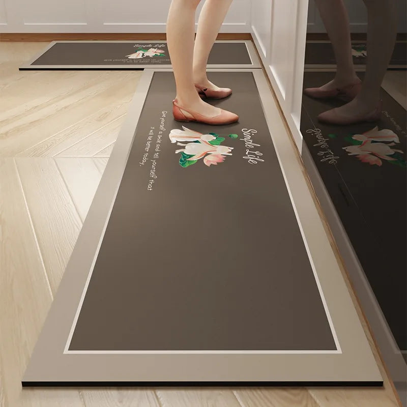 Long diatom mud oil-proof washable kitchen mat