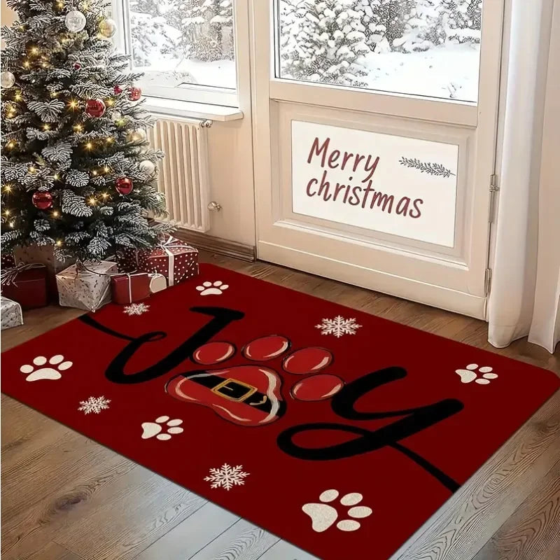 Festive snowman Christmas entrance doormat