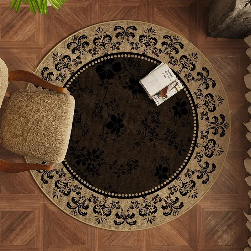 VIKAMA Wabi-Sabi Round Rug Sofa Coffee Table Living Room Floor Mat Home Decor