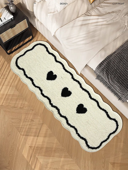 VIKAMA Cream Bedroom Long Runner Floor Mat
