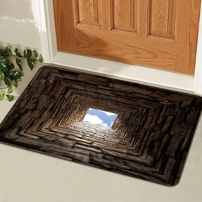 3D Brick Hole Illusion Doormat