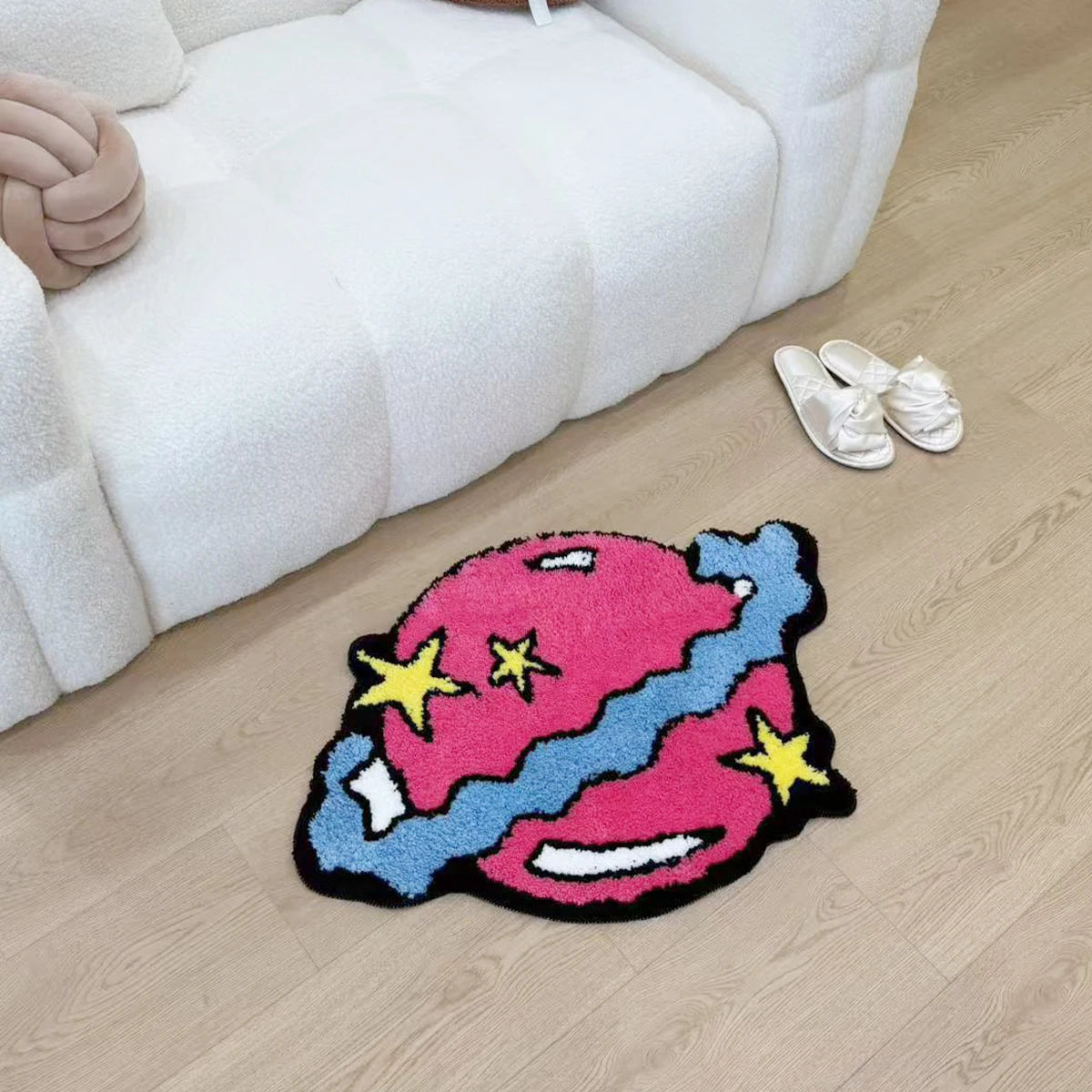 Pink Planet Tufted Fluffy Non-Slip Rug