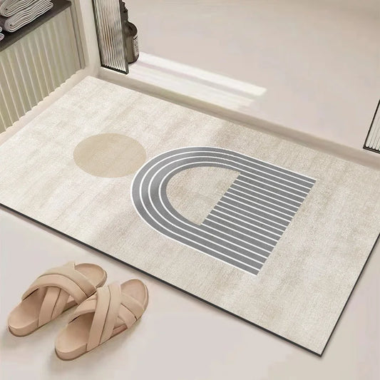 Minimalist Bathroom Floor Mat Diatomaceous Earth Absorbent Non-Slip Quick-Dry Shower Door Rug Home Decor