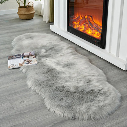 Soft faux fur shaggy area rug
